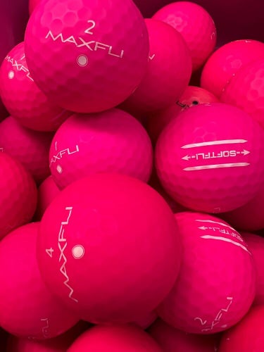 12 Pink Matte Finish Max Fli Near Mint Soft-Fli AAAA Golf Balls..