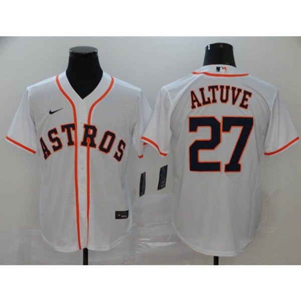 Men Houston Astros #27 Jose Altuve White 2017 World Series Champions Jersey  | SidelineSwap