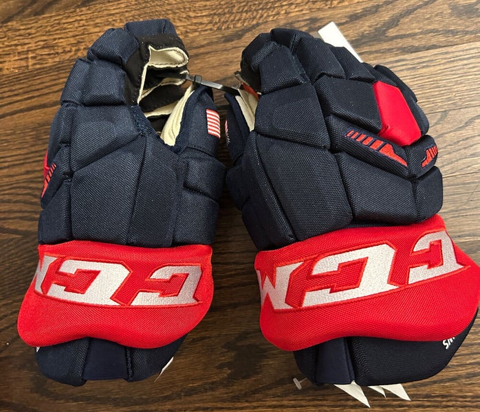 TEAM USA Senior CCM HGTK Tacks NEW PRO STOCK HOCKEY GLOVES 14"
