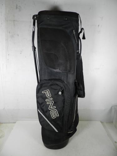 PING Hoofer Lite Carry Stand Black Men's Golf Bag, 8 Way Divider, Double Harness