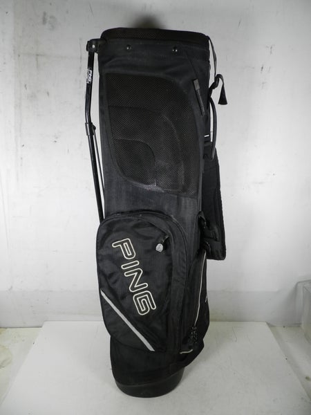 PING Hoofer Lite Carry Stand Black Men's Golf Bag, 8 Way Divider, Double Harness