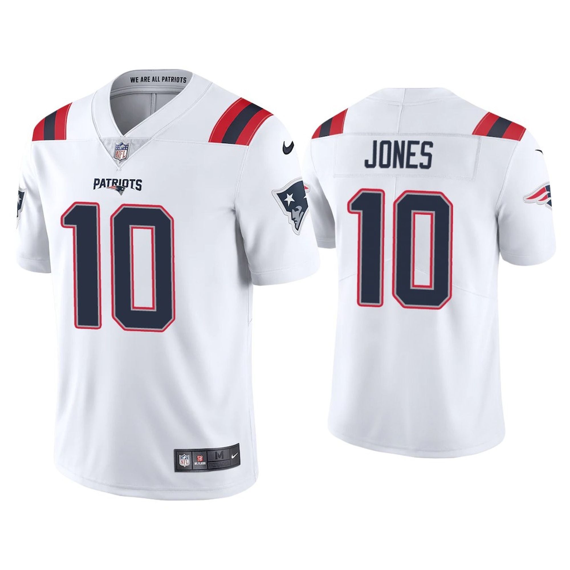 NFL New England Patriots (Mac Jones) Women's Game Football Jersey.