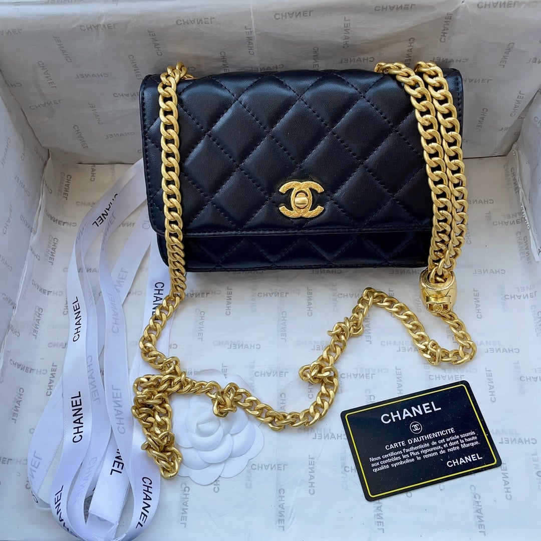 Chanel 22K Fall Winter Gold Black Bead Series Crossbody bags