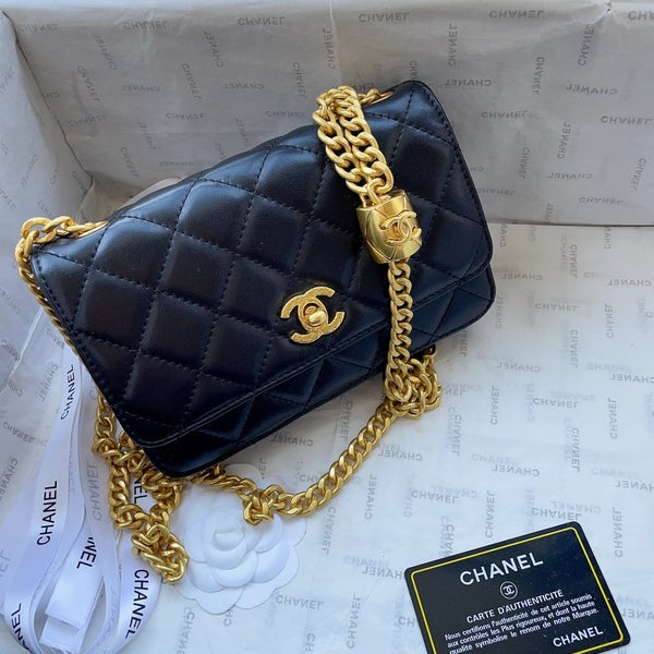 Chanel Black Quilted Calfskin Crossbody Flap Gold Hardware, 2021 Available  For Immediate Sale At Sotheby's