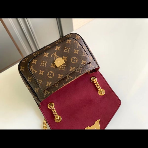 Louis Vuitton Womens Adjustable Strap Monogram Canvas Shoulder Handbag Brown