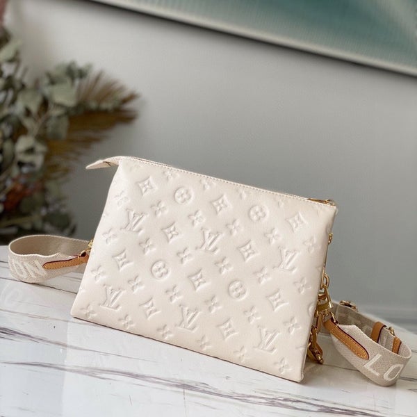 Louis Vuitton Cream Monogram Lambskin Coussin PM Bag