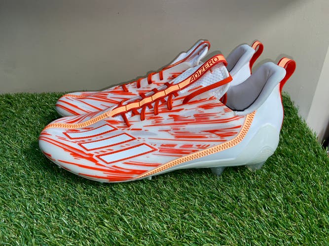 Adidas AdiZero Elite Men's Football Cleats Size 15 White Orange HP8748 NEW