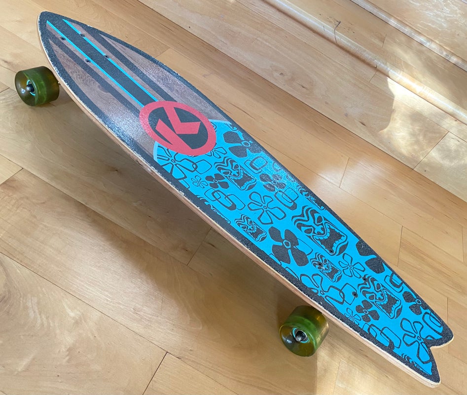 Kryptonics Longboard 34" Skateboard poured urethane wheels Hawaiian Tiki