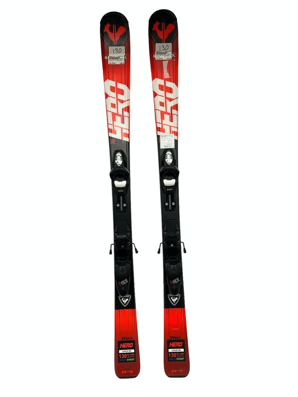 Used Rossignol Hero Junior 130 Cm Downhill Ski Combo | SidelineSwap