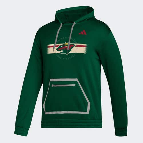 2023 Adidas Minnesota Wild Team Issue Pullover Green Hoodie