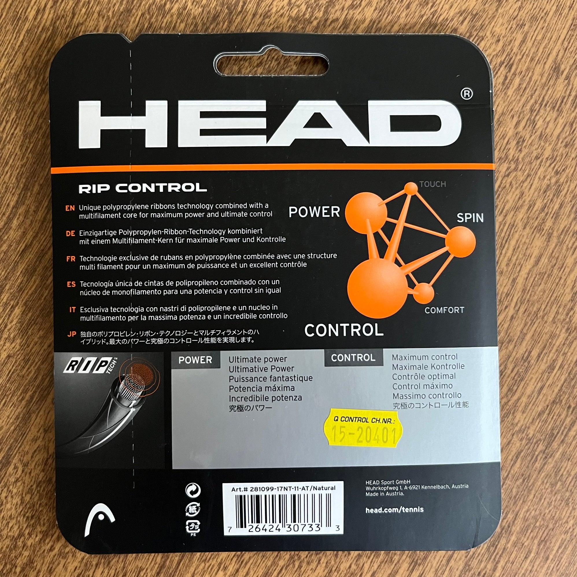 Head RIP Control Tennis String Reel - Black
