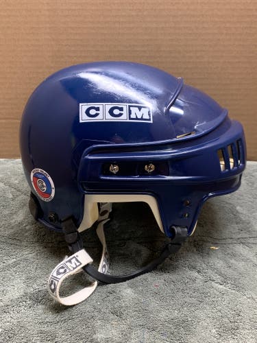 VINTAGE RARE DARK BLUE CCM HT2 HOCKEY HELMET LARGE