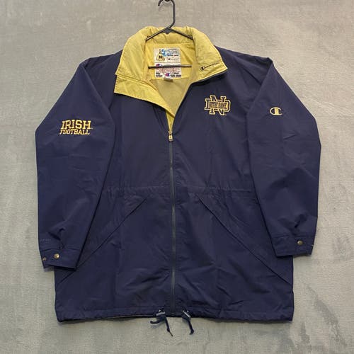 Notre Dame Football Jacket Men XL Vintage Champion Full Zip Embroidered Parka