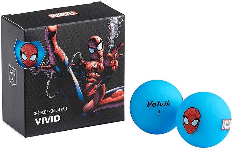 Volvik Vivid Marvel X Golf Balls (Spider Man, 4pk) NEW