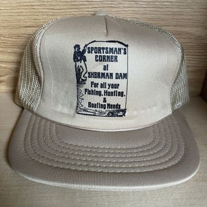 Vintage Sportsmans Corner Sherman Dam Fishing Hunting Boating Snapback Hat