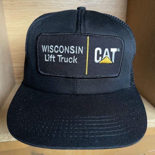 Vintage Caterpillar CAT Snapback Hat Wisconsin Lift Trucks Tractor Patch Cap
