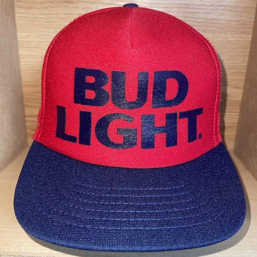 Vintage Bud Light Beer Trucker Hat Cap Stylemaster Made In USA