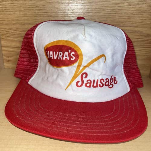 Vintage Vavras Sausage Kitchen Nebraska Foam Mesh Snapback Trucker Hat Cap