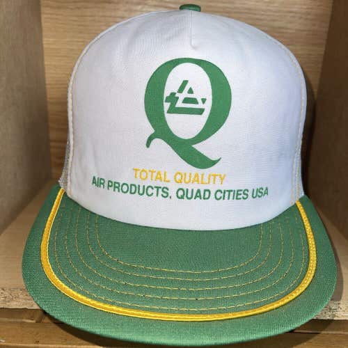 Vintage Air Products Total Quality Quad Cities USA Mesh Snapback Trucker Hat Cap