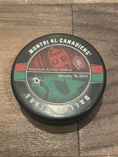 Exclusive NHL Arena Collection Dallas Stars vs Montreal Canadiens Collectible Puck
