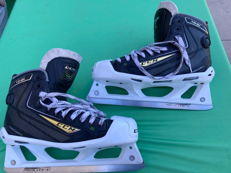 Senior Used CCM RibCor 44K Hockey Goalie Skates D&R (Regular) 8.5