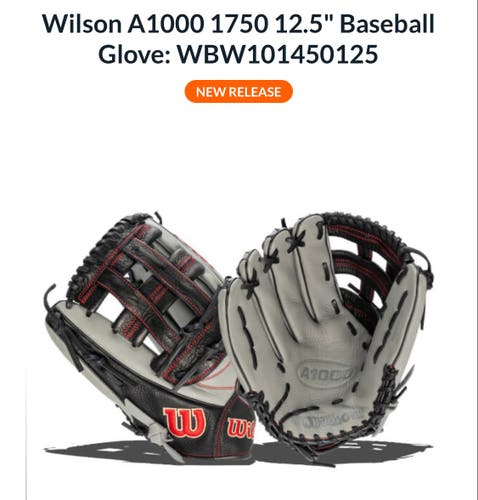 New 2023 Wilson Left Hand Throw Outfield A1000 Baseball Glove 12.5"