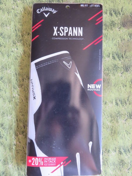 NEW * Callaway X SPANN ML Med Large ON The LEFT Hand - RH Golfer Golf Glove