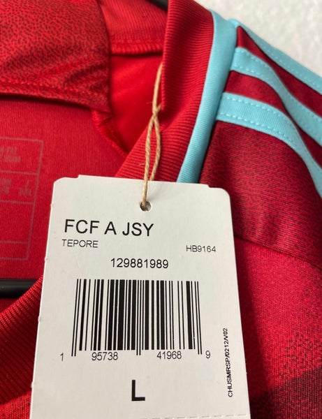Adidas Mens Sz Medium Colombia Jersey Red FCF A JSY Slim Fit