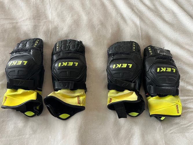 Two Pairs of Leki JR WC Race Flex Mittens. Size JXL(8).