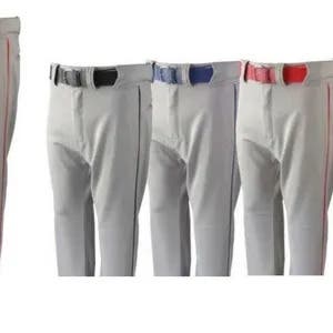Martin Sports ADULT Baseball / Softball Belt Loop Pants, GREY with Color Piping