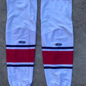 AK Edge Style Pro Stock Hockey Socks White Americans 8533