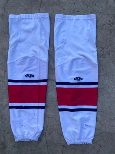 AK Edge Style Pro Stock Hockey Socks White Americans 8533