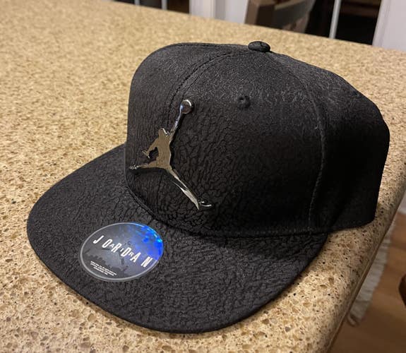 Air Jordan Hat, Black, Glossy Logo, New