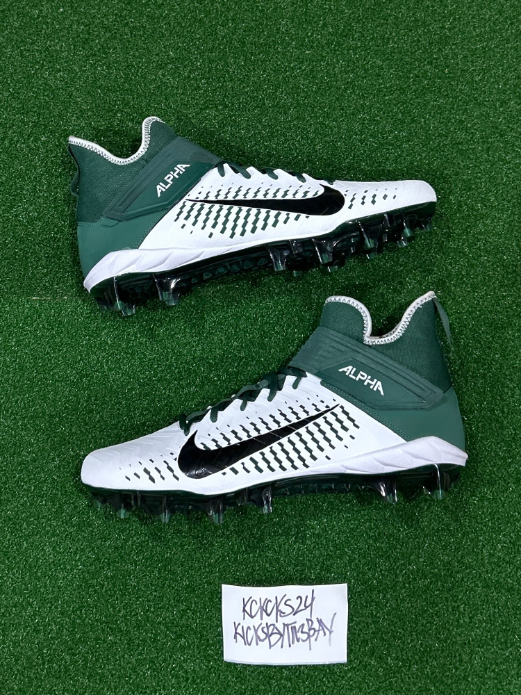 Nike Alpha Menace Pro 2 Football Cleats White Green BV3945 107 Men size 15