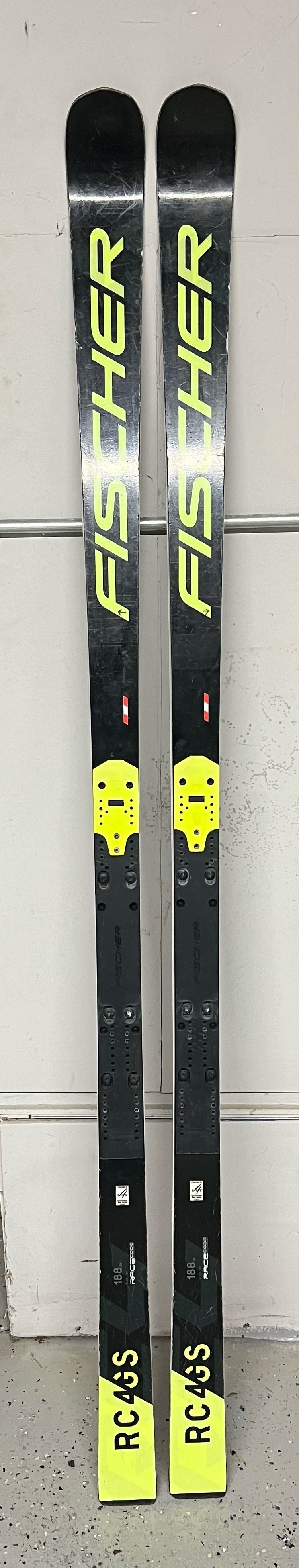 Used Fischer 188 cm Racing RC4 World Cup GS Skis Without