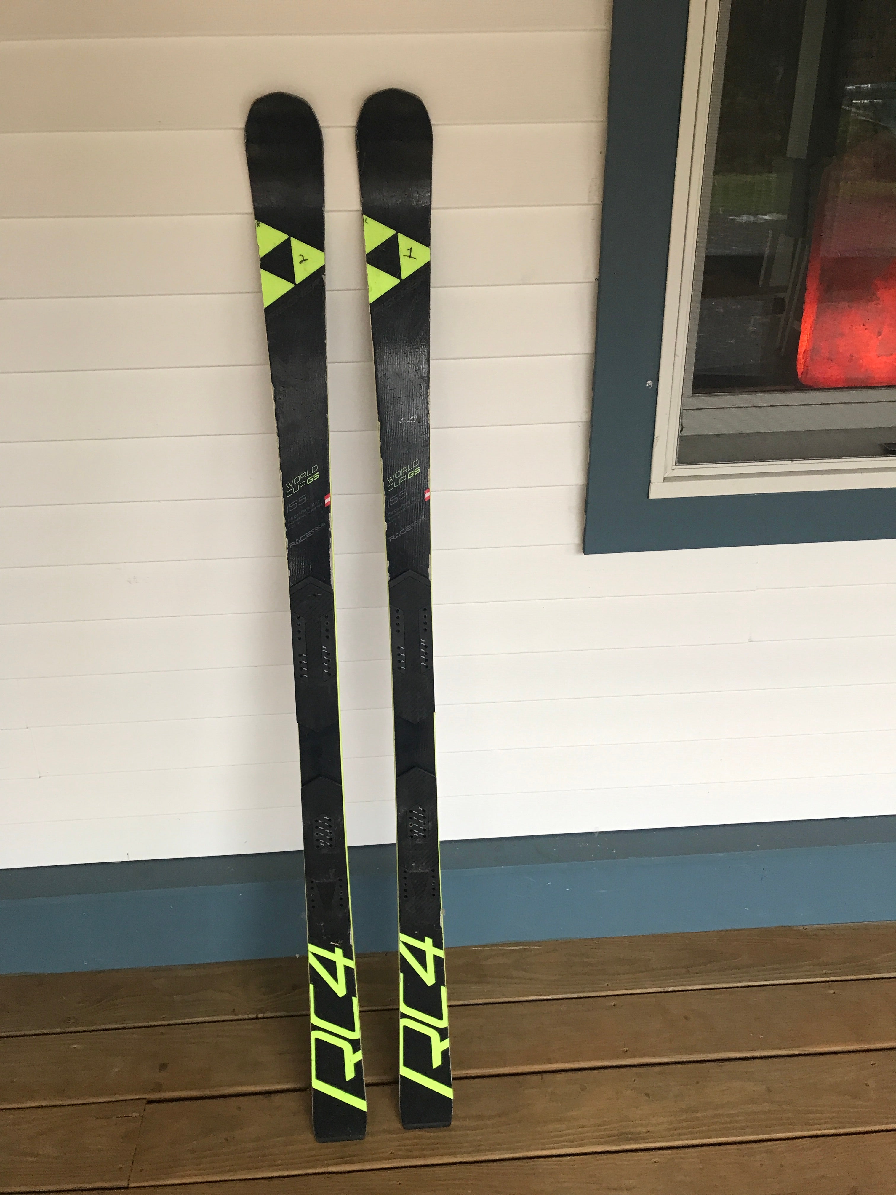Used Fischer 155 cm Racing RC4 World Cup GS Skis (FIS Conform R>15