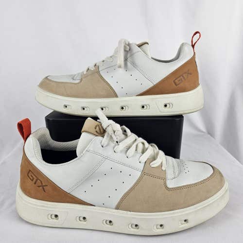 Ecco Street 720 M GTX Men's White Brown Leather Sneakers Size 43 / US 9.5
