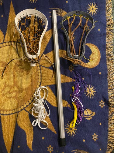 Heads, shaft, strings, leather