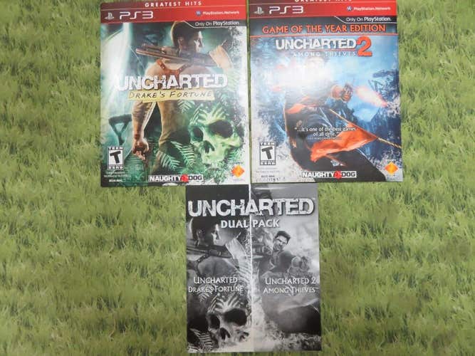 NEW * PS3 Play Station 3 GREATEST HITS UNCHARTED 1 & 2 Cardboard Sleeve +Manual