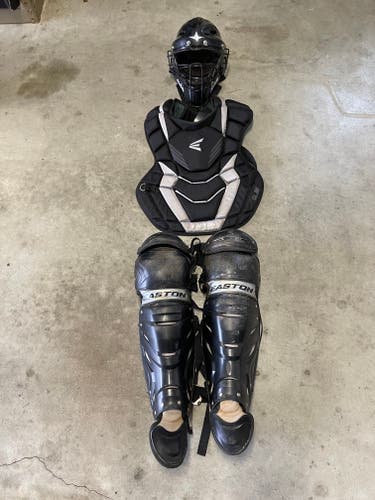 Easton Gametime Catcher's Set, All-Star Catcher's Helmet/Mask, Shin Guards, Chest Protector, Used
