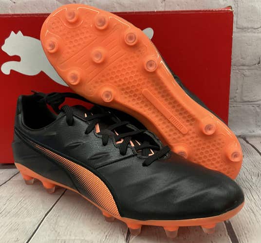 Puma Mens King Pro 21 FG Size 6.5 Black Neon Orange Soccer Shoes New In Box