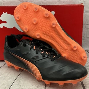 Puma Mens King Pro 21 FG Size 7 Black Neon Orange Soccer Cleats New In Box