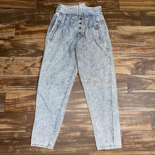 Vintage RIO Striped Acid Wash Button Fly Jeans Pants Women’s Size 11