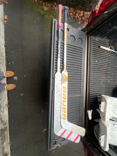 Bauer 3x and Bauer 1x vapor goalie stick