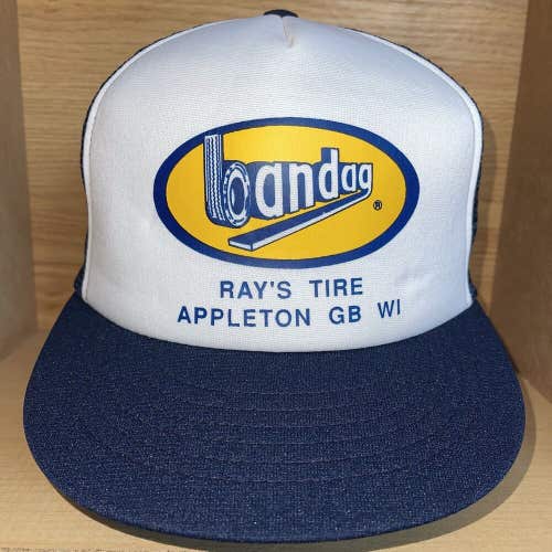 Vintage Bandag Trucker Hat Snapback Ray’s Tire Appleton Green Bay Wisconsin Cap