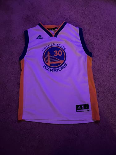 White Youth Large Steph Curry Jersey
