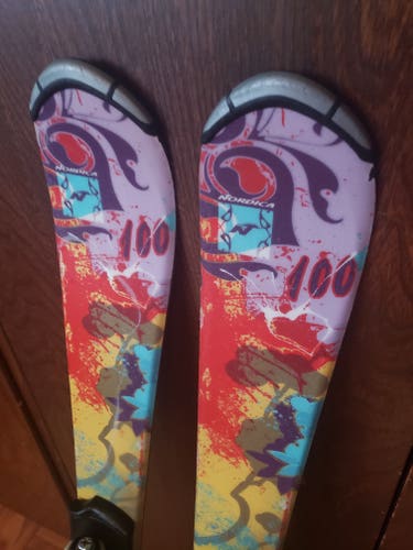 KIDS 100cm SKIS NORDICA INFINITE GIRLS with ROSSIGNOL COMP KIDS BINDINGS *USED* CLEAN/READY TO USE