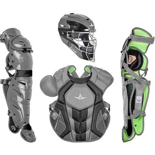 All Star System 7 Axis Adult 16+ Catchers Gear Set NOCSAE - Graphite Black