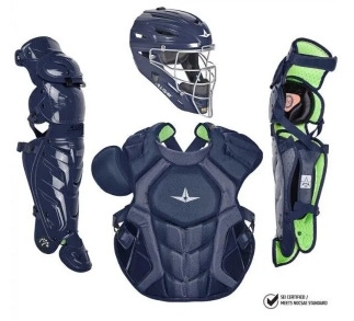 All Star System 7 Axis Adult 16+ Baseball Catchers Gear Set NOCSAE - Solid Navy
