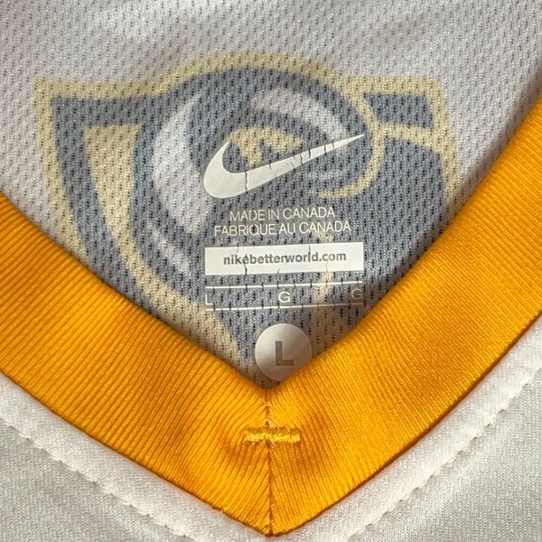 VCU Rams Womens Shirt Jersey Large White Gold Soccer Nike NCAA Logo Swoosh #9